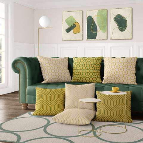 Textured Abstract Modern Minimalist Artwork – Home Decor for Living Room/Bedroom/Hallway/Office – Green - A3 - Set of 3