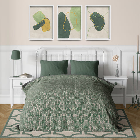 Textured Abstract Modern Minimalist Artwork – Home Decor for Living Room/Bedroom/Hallway/Office – Green - A3 - Set of 3