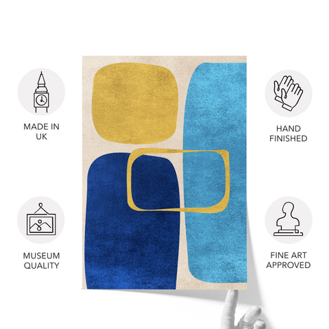 Abstract Minimalist Artwork – Neutral/Blue – A2 – Set of 2