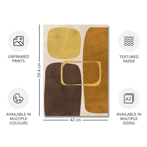Abstract Minimalist Artwork – Neutral/Brown – A2 – Set of 2