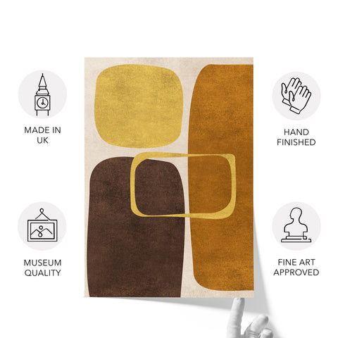Abstract Minimalist Artwork – Neutral/Brown – A2 – Set of 2
