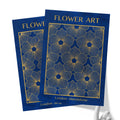 Classic Gold Flowers Artwork – Exclusive Gold Collection - Home Decor for Living Room/Bedroom/Hallway/Office – Blue – A4 - Set of 2- Adam & Alice London - ADAM and ALICE Premium Fine Wall Art Unframed Print – Flowers Art – Vase - Home Decor for Living Room Bedroom Hallway Office – Neutral Background - Grey Blue Green Brown – A3 A4 A2