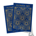 Classic Gold Flowers Artwork – Exclusive Gold Collection - Home Decor for Living Room/Bedroom/Hallway/Office – Blue – A4 - Set of 2- Adam & Alice London - ADAM and ALICE Premium Fine Wall Art Unframed Print – Flowers Art – Vase - Home Decor for Living Room Bedroom Hallway Office – Neutral Background - Grey Blue Green Brown – A3 A4 A2