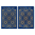 Classic Gold Flowers Artwork – Exclusive Gold Collection - Home Decor for Living Room/Bedroom/Hallway/Office – Blue – A4 - Set of 2- Adam & Alice London - ADAM and ALICE Premium Fine Wall Art Unframed Print – Flowers Art – Vase - Home Decor for Living Room Bedroom Hallway Office – Neutral Background - Grey Blue Green Brown – A3 A4 A2