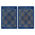 Classic Gold Flowers Artwork – Exclusive Gold Collection - Home Decor for Living Room/Bedroom/Hallway/Office – Blue – A4 - Set of 2- Adam & Alice London - ADAM and ALICE Premium Fine Wall Art Unframed Print – Flowers Art – Vase - Home Decor for Living Room Bedroom Hallway Office – Neutral Background - Grey Blue Green Brown – A3 A4 A2