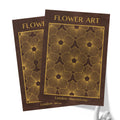 Classic Gold Flowers Artwork – Exclusive Gold Collection - Home Decor for Living Room/Bedroom/Hallway/Office – Brown – A4 - Set of 2- Adam & Alice London - ADAM and ALICE Premium Fine Wall Art Unframed Print – Flowers Art – Vase - Home Decor for Living Room Bedroom Hallway Office – Neutral Background - Grey Blue Green Brown – A3 A4 A2