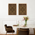 Classic Gold Flowers Artwork – Exclusive Gold Collection - Home Decor for Living Room/Bedroom/Hallway/Office – Brown – A4 - Set of 2- Adam & Alice London - ADAM and ALICE Premium Fine Wall Art Unframed Print – Flowers Art – Vase - Home Decor for Living Room Bedroom Hallway Office – Neutral Background - Grey Blue Green Brown – A3 A4 A2