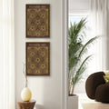 Classic Gold Flowers Artwork – Exclusive Gold Collection - Home Decor for Living Room/Bedroom/Hallway/Office – Brown – A4 - Set of 2- Adam & Alice London - ADAM and ALICE Premium Fine Wall Art Unframed Print – Flowers Art – Vase - Home Decor for Living Room Bedroom Hallway Office – Neutral Background - Grey Blue Green Brown – A3 A4 A2