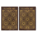 Classic Gold Flowers Artwork – Exclusive Gold Collection - Home Decor for Living Room/Bedroom/Hallway/Office – Brown – A4 - Set of 2- Adam & Alice London - ADAM and ALICE Premium Fine Wall Art Unframed Print – Flowers Art – Vase - Home Decor for Living Room Bedroom Hallway Office – Neutral Background - Grey Blue Green Brown – A3 A4 A2