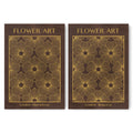 Classic Gold Flowers Artwork – Exclusive Gold Collection - Home Decor for Living Room/Bedroom/Hallway/Office – Brown – A4 - Set of 2- Adam & Alice London - ADAM and ALICE Premium Fine Wall Art Unframed Print – Flowers Art – Vase - Home Decor for Living Room Bedroom Hallway Office – Neutral Background - Grey Blue Green Brown – A3 A4 A2