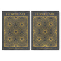 Classic Gold Flowers Artwork – Exclusive Gold Collection - Home Decor for Living Room/Bedroom/Hallway/Office – Gray – A4 - Set of 2- Adam & Alice London - ADAM and ALICE Premium Fine Wall Art Unframed Print – Flowers Art – Vase - Home Decor for Living Room Bedroom Hallway Office – Neutral Background - Grey Blue Green Brown – A3 A4 A2