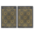 Classic Gold Flowers Artwork – Exclusive Gold Collection - Home Decor for Living Room/Bedroom/Hallway/Office – Gray – A4 - Set of 2- Adam & Alice London - ADAM and ALICE Premium Fine Wall Art Unframed Print – Flowers Art – Vase - Home Decor for Living Room Bedroom Hallway Office – Neutral Background - Grey Blue Green Brown – A3 A4 A2
