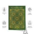 Classic Gold Flowers Artwork – Exclusive Gold Collection - Home Decor for Living Room/Bedroom/Hallway/Office – Green – A4 - Set of 2- Adam & Alice London - ADAM and ALICE Premium Fine Wall Art Unframed Print – Flowers Art – Vase - Home Decor for Living Room Bedroom Hallway Office – Neutral Background - Grey Blue Green Brown – A3 A4 A2