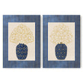 Classy Classic Flowers Artwork – Blue – A3 - Set of 2- Adam & Alice London - ADAM and ALICE Premium Fine Wall Art Unframed Print – Flowers Art – Vase - Home Decor for Living Room Bedroom Hallway Office – Neutral Background - Grey Blue Green Brown – A3 A4 A2