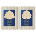 Classy Classic Flowers Artwork – Dark Background - Blue – A3 - Set of 2- Adam & Alice London - ADAM and ALICE Premium Fine Wall Art Unframed Print – Flowers Art – Vase - Home Decor for Living Room Bedroom Hallway Office – Neutral Background - Grey Blue Green Brown – A3 A4 A2