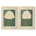 Classy Classic Flowers Artwork – Dark Background - Green – A3 - Set of 2- Adam & Alice London - ADAM and ALICE Premium Fine Wall Art Unframed Print – Flowers Art – Vase - Home Decor for Living Room Bedroom Hallway Office – Neutral Background - Grey Blue Green Brown – A3 A4 A2