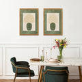 Classy Classic Flowers Artwork – Green – A3 - Set of 2- Adam & Alice London - ADAM and ALICE Premium Fine Wall Art Unframed Print – Flowers Art – Vase - Home Decor for Living Room Bedroom Hallway Office – Neutral Background - Grey Blue Green Brown – A3 A4 A2