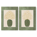 Classy Classic Flowers Artwork – Green – A3 - Set of 2- Adam & Alice London - ADAM and ALICE Premium Fine Wall Art Unframed Print – Flowers Art – Vase - Home Decor for Living Room Bedroom Hallway Office – Neutral Background - Grey Blue Green Brown – A3 A4 A2