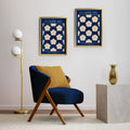 Classy Classic Flowers Artwork – London Gold Collection - Home Decor for Living Room/Bedroom/Hallway/Office – Blue – A4 - Set of 2- Adam & Alice London - ADAM and ALICE Premium Fine Wall Art Unframed Print – Flowers Art – Vase - Home Decor for Living Room Bedroom Hallway Office – Neutral Background - Grey Blue Green Brown – A3 A4 A2