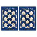 Classy Classic Flowers Artwork – London Gold Collection - Home Decor for Living Room/Bedroom/Hallway/Office – Blue – A4 - Set of 2- Adam & Alice London - ADAM and ALICE Premium Fine Wall Art Unframed Print – Flowers Art – Vase - Home Decor for Living Room Bedroom Hallway Office – Neutral Background - Grey Blue Green Brown – A3 A4 A2