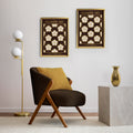 Classy Classic Flowers Artwork – London Gold Collection - Home Decor for Living Room/Bedroom/Hallway/Office – Brown – A4 - Set of 2- Adam & Alice London - ADAM and ALICE Premium Fine Wall Art Unframed Print – Flowers Art – Vase - Home Decor for Living Room Bedroom Hallway Office – Neutral Background - Grey Blue Green Brown – A3 A4 A2