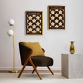 Classy Classic Flowers Artwork – London Gold Collection - Home Decor for Living Room/Bedroom/Hallway/Office – Brown – A4 - Set of 2- Adam & Alice London - ADAM and ALICE Premium Fine Wall Art Unframed Print – Flowers Art – Vase - Home Decor for Living Room Bedroom Hallway Office – Neutral Background - Grey Blue Green Brown – A3 A4 A2
