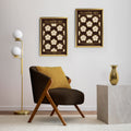 Classy Classic Flowers Artwork – London Gold Collection - Home Decor for Living Room/Bedroom/Hallway/Office – Brown – A4 - Set of 2- Adam & Alice London - ADAM and ALICE Premium Fine Wall Art Unframed Print – Flowers Art – Vase - Home Decor for Living Room Bedroom Hallway Office – Neutral Background - Grey Blue Green Brown – A3 A4 A2