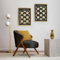 Classy Classic Flowers Artwork – London Gold Collection - Home Decor for Living Room/Bedroom/Hallway/Office – Gray – A4 - Set of 2- Adam & Alice London - ADAM and ALICE Premium Fine Wall Art Unframed Print – Flowers Art – Vase - Home Decor for Living Room Bedroom Hallway Office – Neutral Background - Grey Blue Green Brown – A3 A4 A2