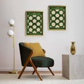 Classy Classic Flowers Artwork – London Gold Collection - Home Decor for Living Room/Bedroom/Hallway/Office – Green – A4 - Set of 2- Adam & Alice London - ADAM and ALICE Premium Fine Wall Art Unframed Print – Flowers Art – Vase - Home Decor for Living Room Bedroom Hallway Office – Neutral Background - Grey Blue Green Brown – A3 A4 A2