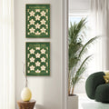Classy Classic Flowers Artwork – London Gold Collection - Home Decor for Living Room/Bedroom/Hallway/Office – Green – A4 - Set of 2- Adam & Alice London - ADAM and ALICE Premium Fine Wall Art Unframed Print – Flowers Art – Vase - Home Decor for Living Room Bedroom Hallway Office – Neutral Background - Grey Blue Green Brown – A3 A4 A2