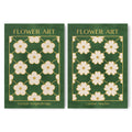 Classy Classic Flowers Artwork – London Gold Collection - Home Decor for Living Room/Bedroom/Hallway/Office – Green – A4 - Set of 2- Adam & Alice London - ADAM and ALICE Premium Fine Wall Art Unframed Print – Flowers Art – Vase - Home Decor for Living Room Bedroom Hallway Office – Neutral Background - Grey Blue Green Brown – A3 A4 A2