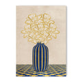 Flowers Art – Vase - Home Decor for Living Room/Bedroom/Hallway/Office – Blue - A4- Adam & Alice London - ADAM and ALICE Premium Fine Wall Art Unframed Print – Flowers Art – Vase - Home Decor for Living Room Bedroom Hallway Office – Neutral Background - Grey Blue Green Brown – A3 A4 A2