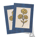Golden Flowers Artwork – Gold Collection - Home Decor for Living Room/Bedroom/Hallway/Office – Blue – A4 - Set of 2- Adam & Alice London - ADAM and ALICE Premium Fine Wall Art Unframed Print – Flowers Art – Vase - Home Decor for Living Room Bedroom Hallway Office – Neutral Background - Grey Blue Green Brown – A3 A4 A2