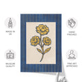 Golden Flowers Artwork – Gold Collection - Home Decor for Living Room/Bedroom/Hallway/Office – Blue – A4 - Set of 2- Adam & Alice London - ADAM and ALICE Premium Fine Wall Art Unframed Print – Flowers Art – Vase - Home Decor for Living Room Bedroom Hallway Office – Neutral Background - Grey Blue Green Brown – A3 A4 A2