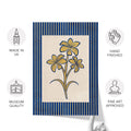 Golden Flowers Artwork – Gold Collection - Home Decor for Living Room/Bedroom/Hallway/Office – Blue – A4 - Set of 2- Adam & Alice London - ADAM and ALICE Premium Fine Wall Art Unframed Print – Flowers Art – Vase - Home Decor for Living Room Bedroom Hallway Office – Neutral Background - Grey Blue Green Brown – A3 A4 A2