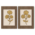 Golden Flowers Artwork – Gold Collection - Home Decor for Living Room/Bedroom/Hallway/Office – Brown – A3 - Set of 2- Adam & Alice London - ADAM and ALICE Premium Fine Wall Art Unframed Print – Flowers Art – Vase - Home Decor for Living Room Bedroom Hallway Office – Neutral Background - Grey Blue Green Brown – A3 A4 A2