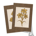 Golden Flowers Artwork – Gold Collection - Home Decor for Living Room/Bedroom/Hallway/Office – Brown – A4 - Set of 2- Adam & Alice London - ADAM and ALICE Premium Fine Wall Art Unframed Print – Flowers Art – Vase - Home Decor for Living Room Bedroom Hallway Office – Neutral Background - Grey Blue Green Brown – A3 A4 A2