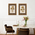 Golden Flowers Artwork – Gold Collection - Home Decor for Living Room/Bedroom/Hallway/Office – Brown – A4 - Set of 2- Adam & Alice London - ADAM and ALICE Premium Fine Wall Art Unframed Print – Flowers Art – Vase - Home Decor for Living Room Bedroom Hallway Office – Neutral Background - Grey Blue Green Brown – A3 A4 A2