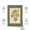 Golden Flowers Artwork – Gold Collection - Home Decor for Living Room/Bedroom/Hallway/Office – Geen – A3 - Set of 2- Adam & Alice London - ADAM and ALICE Premium Fine Wall Art Unframed Print – Flowers Art – Vase - Home Decor for Living Room Bedroom Hallway Office – Neutral Background - Grey Blue Green Brown – A3 A4 A2
