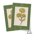 Golden Flowers Artwork – Gold Collection - Home Decor for Living Room/Bedroom/Hallway/Office – Green – A4 - Set of 2- Adam & Alice London - ADAM and ALICE Premium Fine Wall Art Unframed Print – Flowers Art – Vase - Home Decor for Living Room Bedroom Hallway Office – Neutral Background - Grey Blue Green Brown – A3 A4 A2