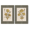 Golden Flowers Artwork – Gold Collection - Home Decor for Living Room/Bedroom/Hallway/Office – Grey – A4 - Set of 2- Adam & Alice London - ADAM and ALICE Premium Fine Wall Art Unframed Print – Flowers Art – Vase - Home Decor for Living Room Bedroom Hallway Office – Neutral Background - Grey Blue Green Brown – A3 A4 A2
