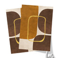 Minimalist Geometric Mid-Century Artwork – Home Decor for Living Room/Bedroom/Hallway/Office – Brown - Set of 2