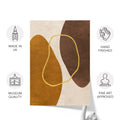 Textured Abstract Modern Minimalist Artwork – Home Decor for Living Room/Bedroom/Hallway/Office – Brown - A3 - Set of 3