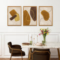 Textured Abstract Modern Minimalist Artwork – Home Decor for Living Room/Bedroom/Hallway/Office – Brown - A3 - Set of 3