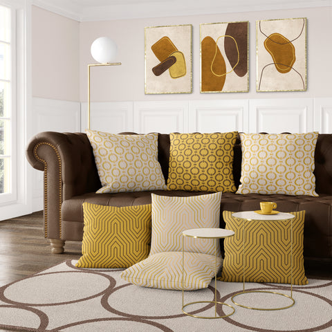 Textured Abstract Modern Minimalist Artwork – Home Decor for Living Room/Bedroom/Hallway/Office – Brown - A3 - Set of 3