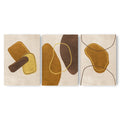 Textured Abstract Modern Minimalist Artwork – Home Decor for Living Room/Bedroom/Hallway/Office – Brown - A3 - Set of 3