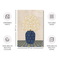 Textured Floral Vase Artwork – Home Decor for Living Room/Bedroom/Hallway/Office – Blue – A4 - Set of 1