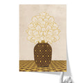 Textured Floral Vase Artwork – Home Decor for Living Room/Bedroom/Hallway/Office – Brown – A4 - Set of 1
