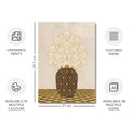 Textured Floral Vase Artwork – Home Decor for Living Room/Bedroom/Hallway/Office – Brown – A4 - Set of 1