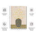 Textured Floral Vase Artwork – Home Decor for Living Room/Bedroom/Hallway/Office – Grey – A4 - Set of 1